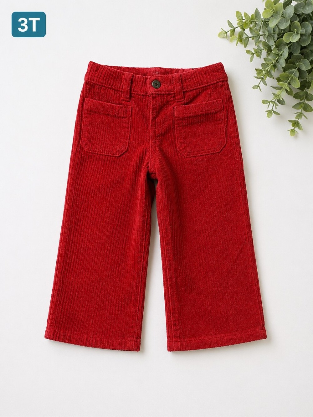 Okie Dokie Red Corduroy Kids Bottoms